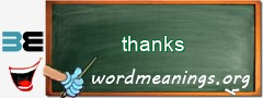 WordMeaning blackboard for thanks